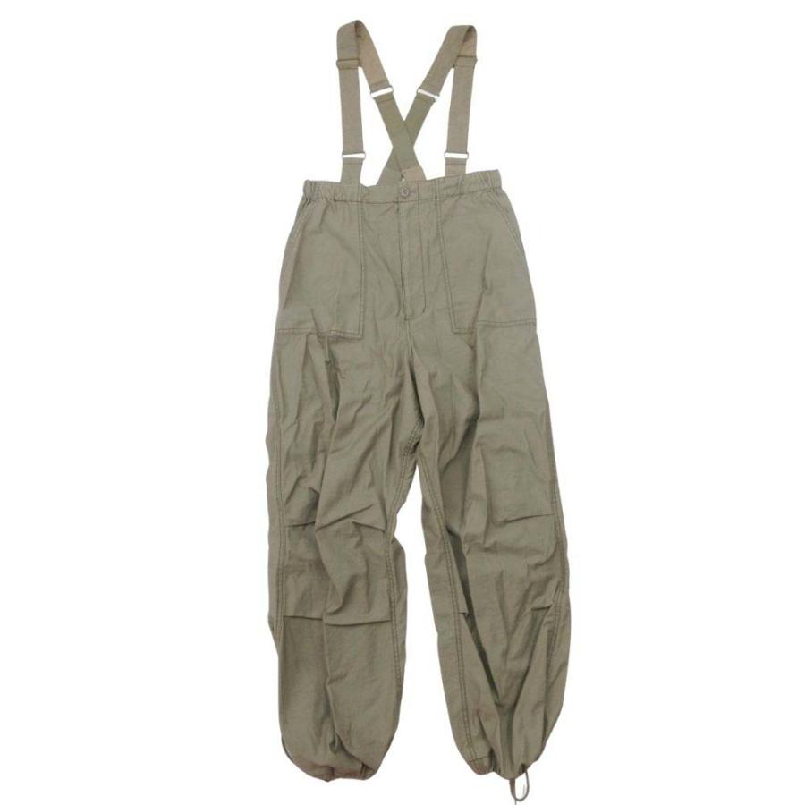 良品 23SS MOUSSY マウジー STITCHING WORK PANTS サスペンダー付き パンツ ワイド ミリタリー トラウザー 1 カーキ レディース 古着 中古 | MOUSSY