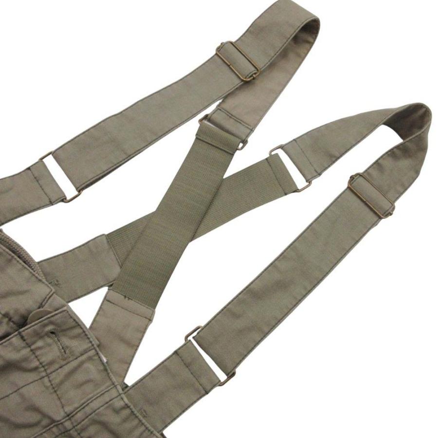 良品 23SS MOUSSY マウジー STITCHING WORK PANTS サスペンダー付き パンツ ワイド ミリタリー トラウザー 1 カーキ レディース 古着 中古 | MOUSSY | 04