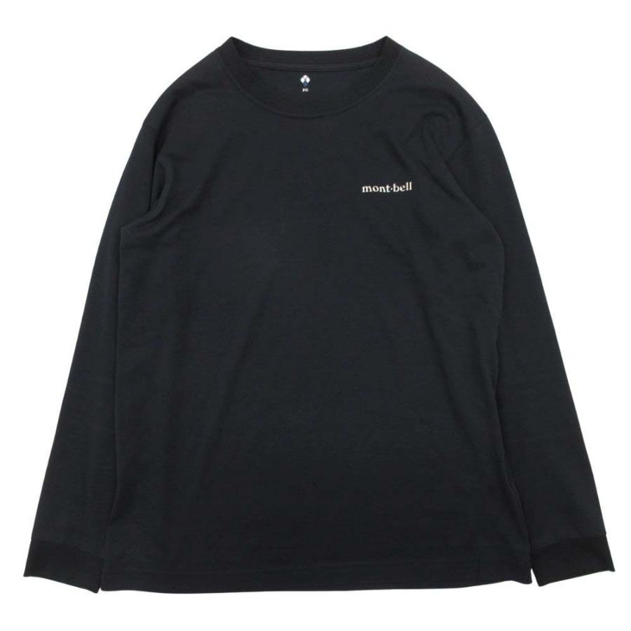 mont-bell モンベル WIC. 長袖 Tシャツ ロングスリーブ ワンポイントロゴ カットソー プルオーバー クルーネック XS 黒 メンズ 古着 中古 | mont-bell