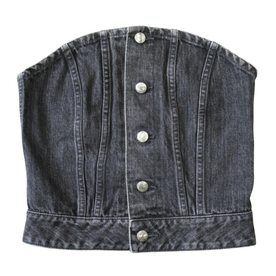 未使用 24SS HYKE ハイク DENIM STRAPLESS TOP デニム ストラップレス トップ ビスチェ カットソー サイズ1 レディース 古着 中古 | HYKE
