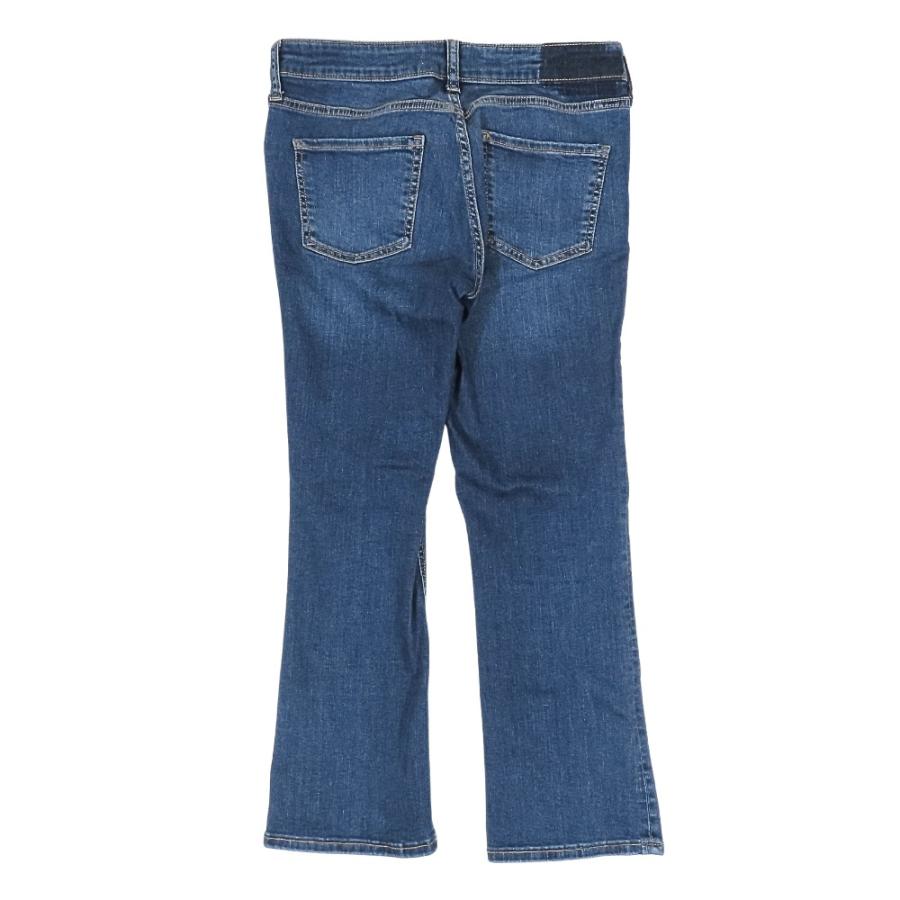 美品 ZARA ザラ デニムパンツ ジーンズ ストレッチ Gパン ボトムス ウォッシュ加工 ロゴボタン 38 青 インディゴブルー レディース 古着 中古 | ZARA | 02