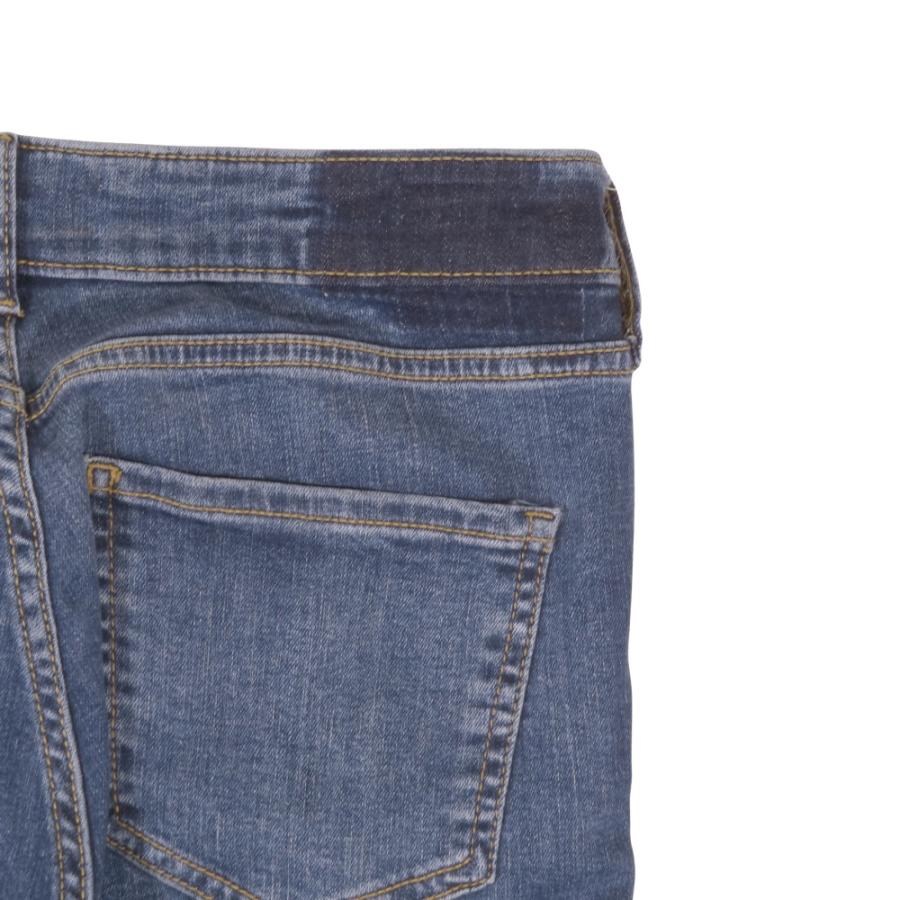 美品 ZARA ザラ デニムパンツ ジーンズ ストレッチ Gパン ボトムス ウォッシュ加工 ロゴボタン 38 青 インディゴブルー レディース 古着 中古 | ZARA | 04