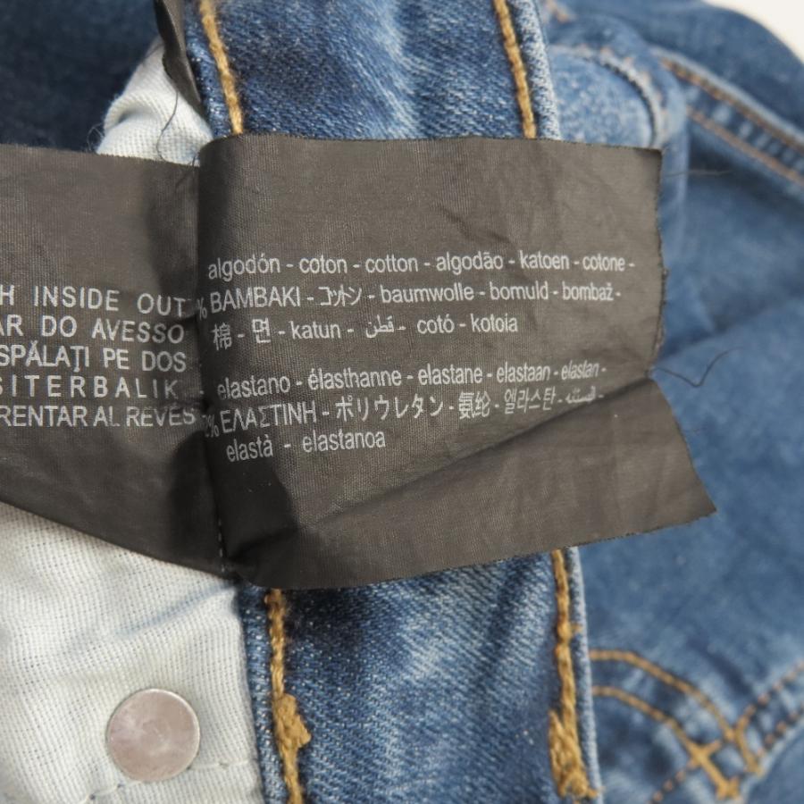 美品 ZARA ザラ デニムパンツ ジーンズ ストレッチ Gパン ボトムス ウォッシュ加工 ロゴボタン 38 青 インディゴブルー レディース 古着 中古 | ZARA | 06