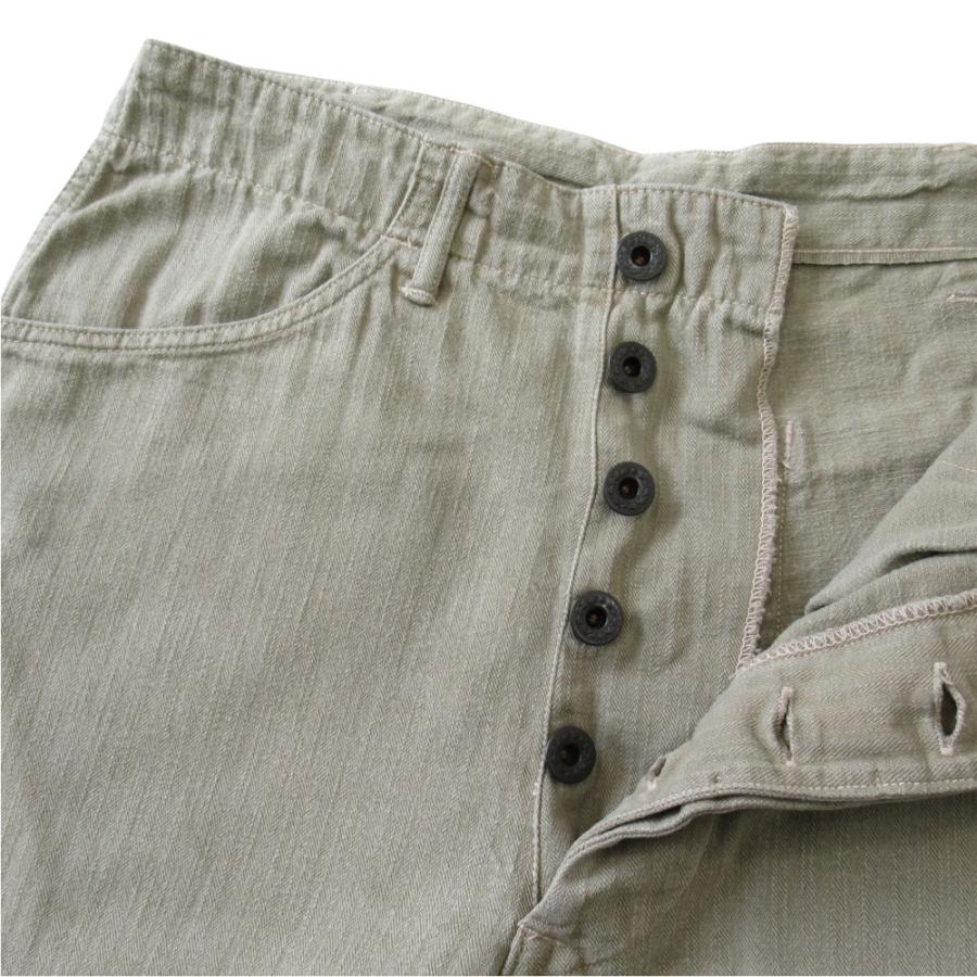 良品 40's N-3 USN N-3 HBT PANTS コットンツイル ミリタリー パンツ アメリカ軍 月桂樹ボタン ヴィンテージ ビンテージ メンズ 古着 中古_4