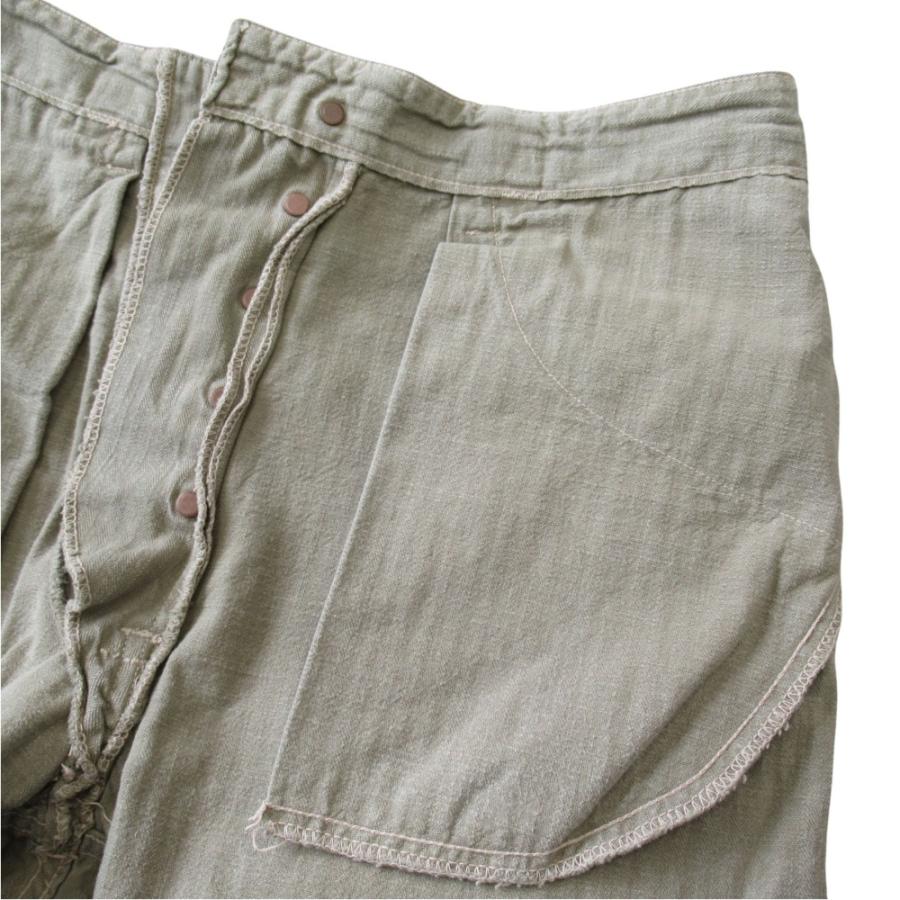 良品 40's N-3 USN N-3 HBT PANTS コットンツイル ミリタリー パンツ アメリカ軍 月桂樹ボタン ヴィンテージ ビンテージ メンズ 古着 中古_6