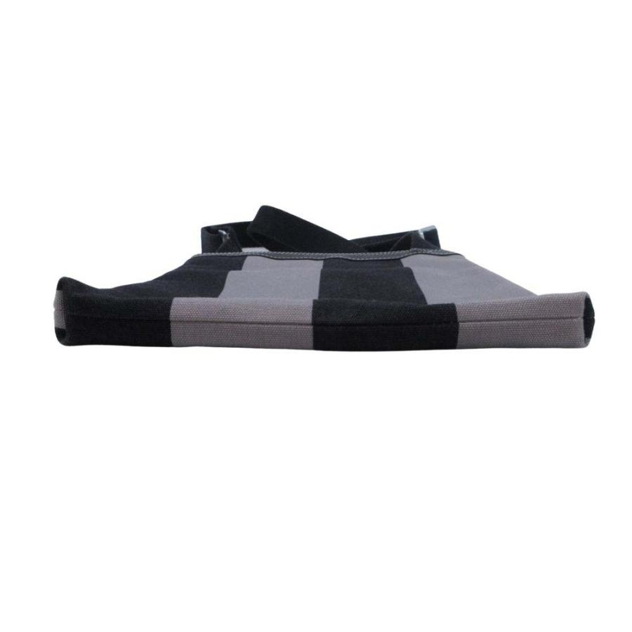 美品 Marimekko マリメッコ ストライプ ショルダーバッグ キャンバス x レザー クロスボディ 鞄 カバン 黒 ブラック グレー レディース 古着 中古 | marimekko | 04