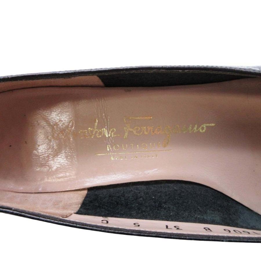 Salvatore Ferragamo サルヴァトーレフェラガモ クロコ型押し ガンチーニ パンプス シューズ 靴 5.0/22.5 ブラック レディース 古着 中古 |  | 07