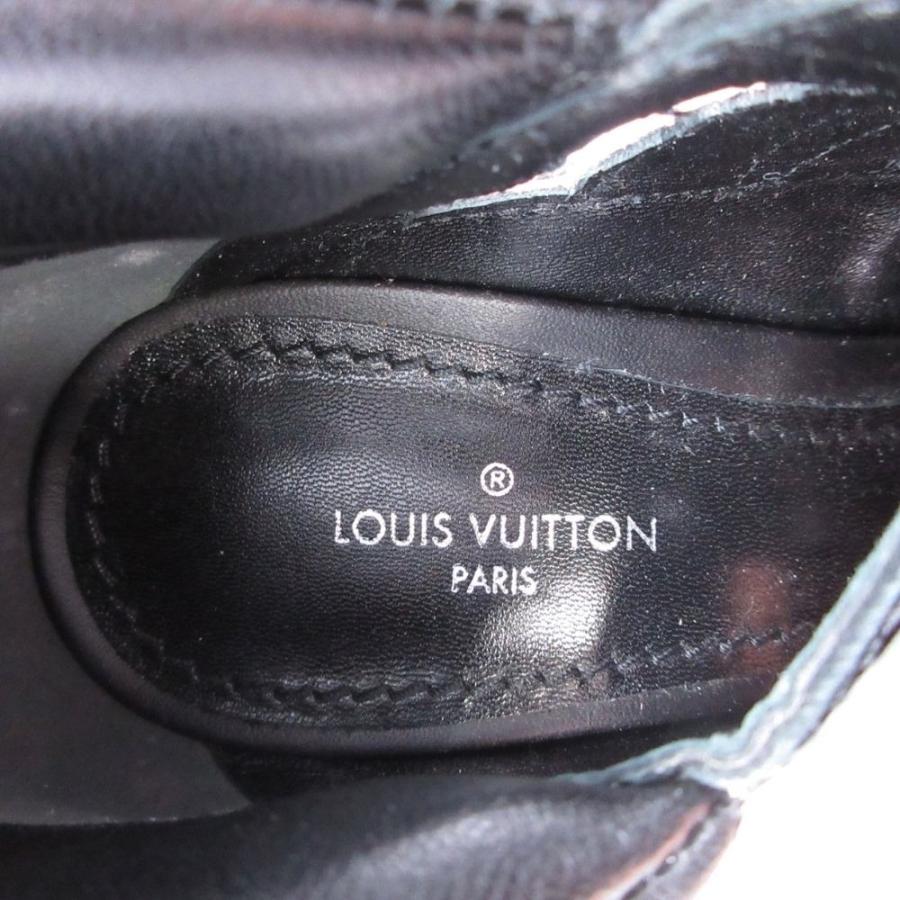 美品 19年製 LOUIS VUITTON ルイヴィトン ストリームライン パンプス シューズ レースアップ レザー 35.5/23.0 黒 ピンク レディース 古着 中古_7