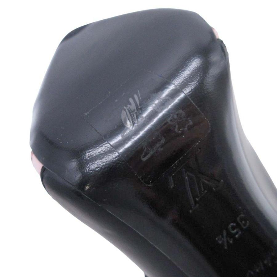 美品 19年製 LOUIS VUITTON ルイヴィトン ストリームライン パンプス シューズ レースアップ レザー 35.5/23.0 黒 ピンク レディース 古着 中古_8