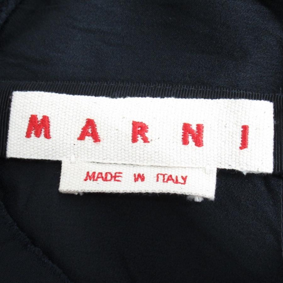 美品 20AW MARNI マルニ ワンピース ドレス カットソー 半袖 切りっぱなし アーカイブ サイズ40 紺 ネイビー レディース 古着 中古 | MARNI | 05