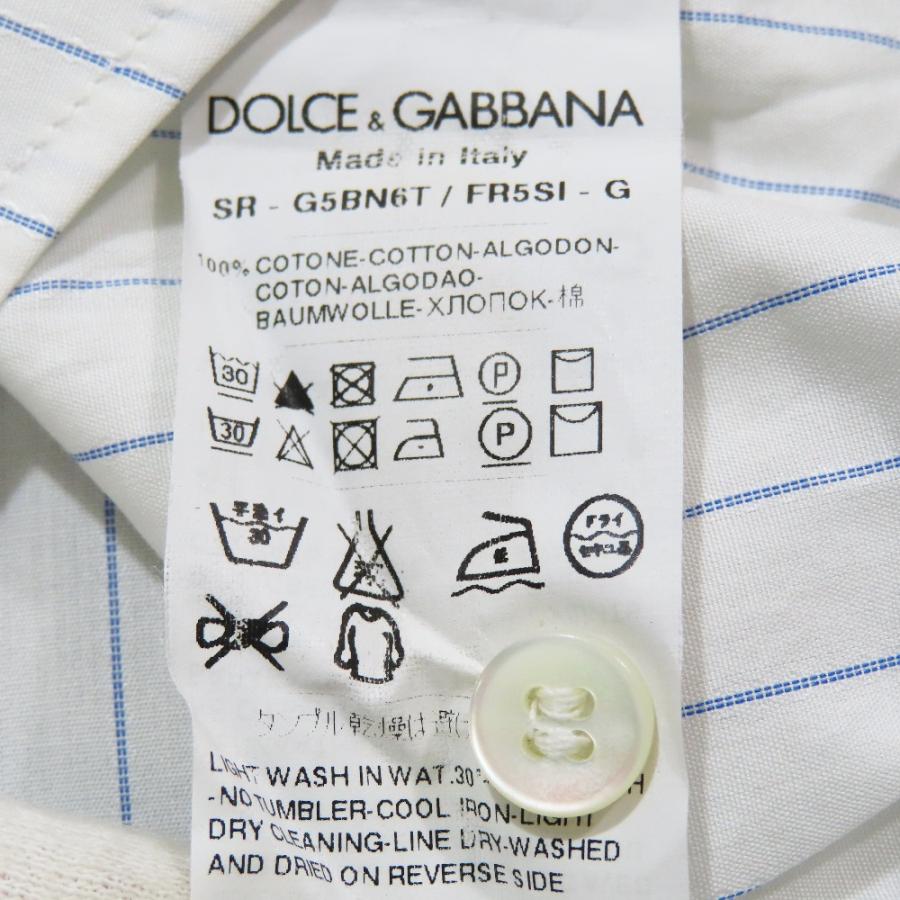 未使用 DOLCE&GABBANA ドルチェアンドガッバーナ GOLD コットン ドレスシャツ ピンストライプ 長袖 カットソー 37 ホワイト メンズ 古着 中古 | DOLCE&GABBANA | 05