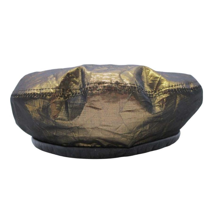 美品 23ss FUMIKA_UCHIDA フミカウチダ METALLIC REVERSIBLE BERET リバーシブル メタリック ベレー帽 帽子 ゴールド 黒 レディース 古着 中古 |  | 01