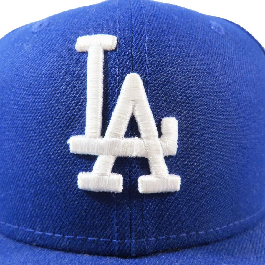 美品 NEWERA ニューエラ LP 59FIFTY MLBオンフィールド ロサンゼルス・ドジャース ゲーム ロゴ 刺繍 キャップ 帽子 ブルー 7 4/1 メンズ 古着 中古 | NEW ERA | 03