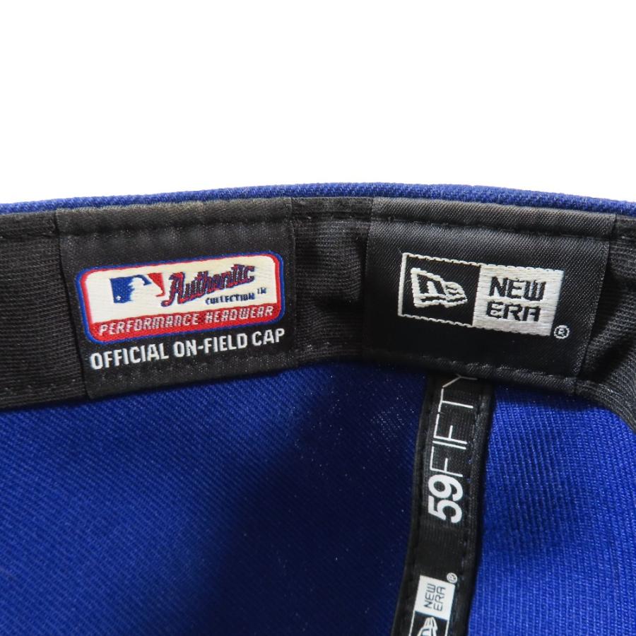 美品 NEWERA ニューエラ LP 59FIFTY MLBオンフィールド ロサンゼルス・ドジャース ゲーム ロゴ 刺繍 キャップ 帽子 ブルー 7 4/1 メンズ 古着 中古 | NEW ERA | 05