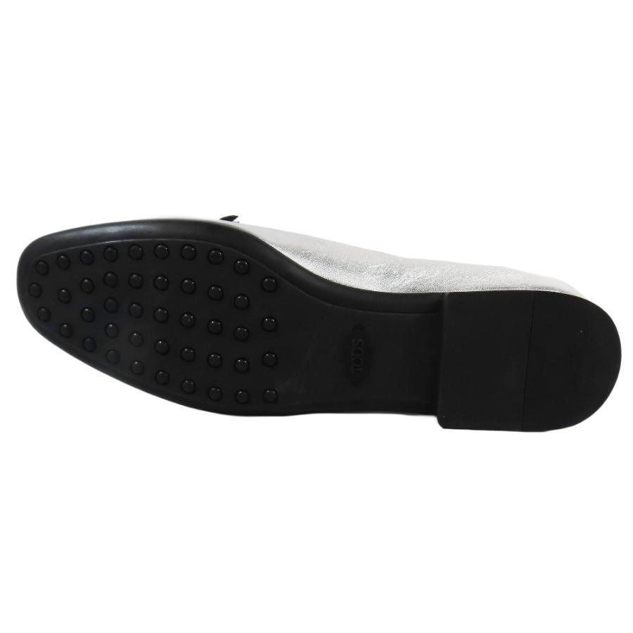 未使用 TOD'S トッズ BALLERINA FLAT サーカス ゴンミーニ ローファー フラットシューズ スリッポン グリッター レザー 35 シルバー レディース 古着 中古 |  | 03