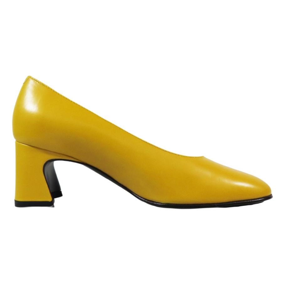未使用 TOD'S トッズ CUOIO INIEZ チャンキーヒール パンプス シューズ スクエアトゥ レザー 35.5 イエロー レディース 古着 中古_3