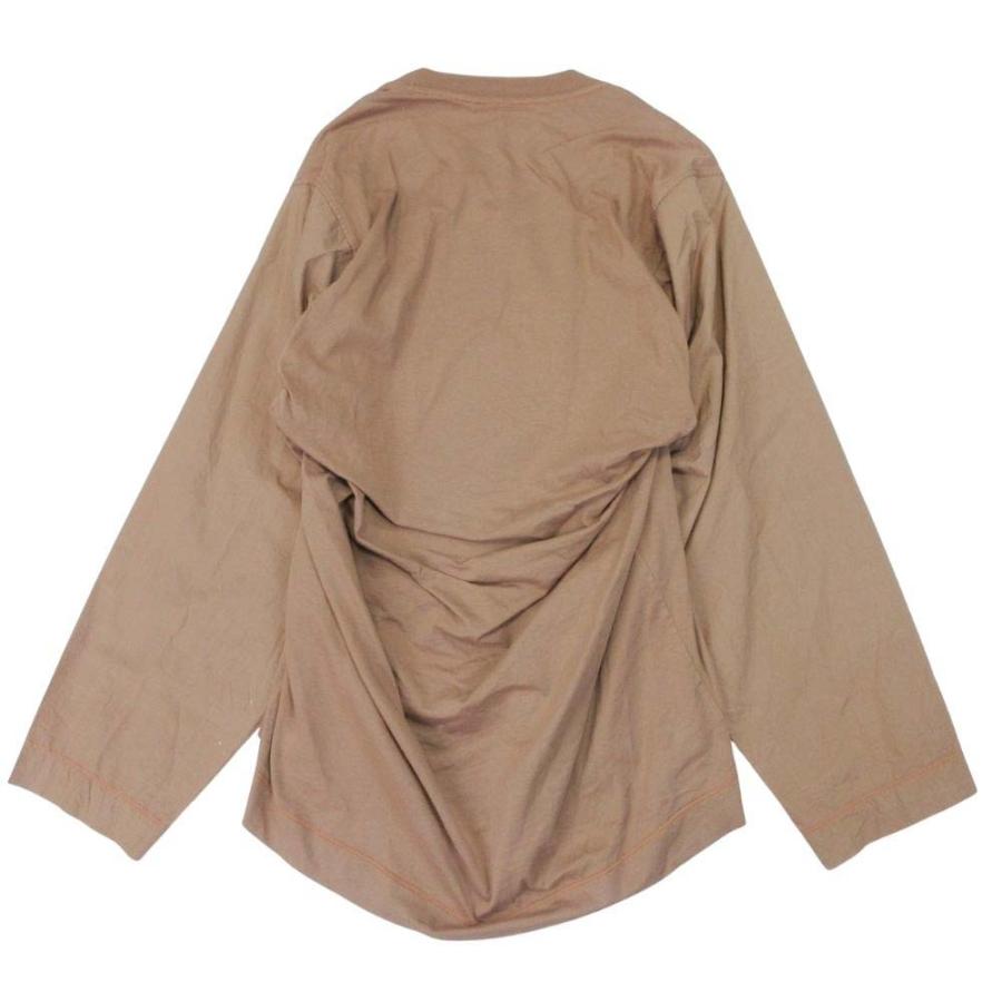 良品 17aw MARNI マルニ バックドレープ Tシャツ カットソー プルオーバー トップス クルーネック 長袖 40 茶 ブラウン レディース 古着 中古 | MARNI | 03