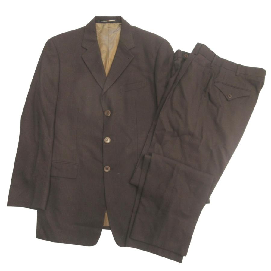 美品 GAULTIER HOMME objet ゴルチエ オム オブジェ 90's スーツ セットアップ ジャケット パンツ 3B ヴィンテージ 48 茶 ブラウン メンズ 古着 中古 | GAULTIER HOMME objet