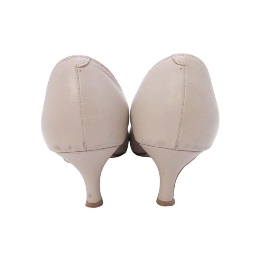良品 DIANA ダイアナ メタルスクエアバックル パンプス ポインテッドトゥ 5cmヒール シューズ 靴 22.5cm ベージュ レディース 古着 中古 | DIANA | 04
