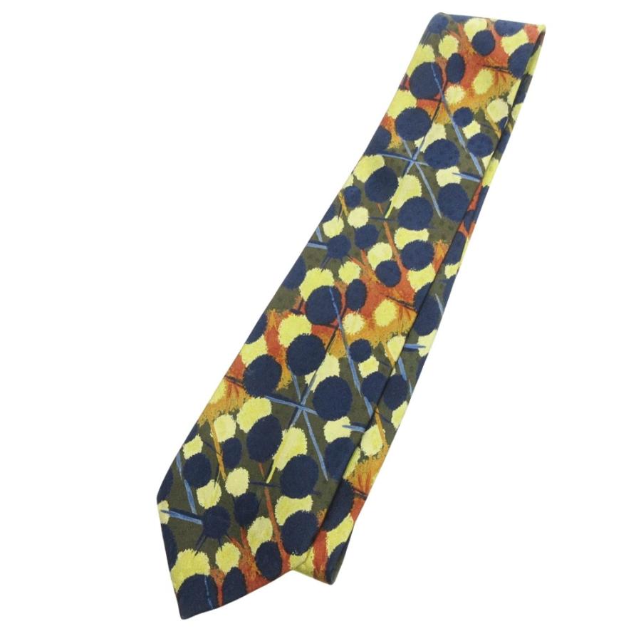 美品 YVES SAINT LAURENT イヴサンローラン シルク ネクタイ ビジネス パーティ ヴィンテージ ビンテージ 総柄 ドット メンズ 古着 中古 | Yves Saint Laurent | 01