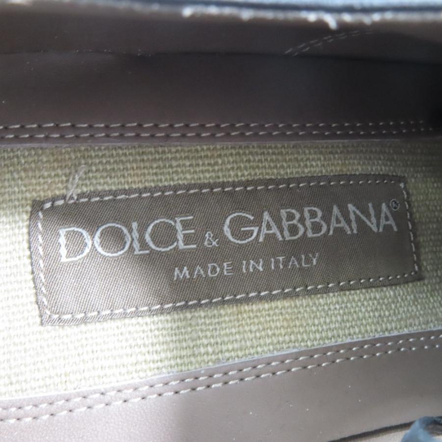 未使用 DOLCE&GABBANA ドルチェアンドガッバーナ レザー オックスフォード シューズ ウィングチップ 5 ダークブルー メンズ 古着 中古 | DOLCE&GABBANA | 06