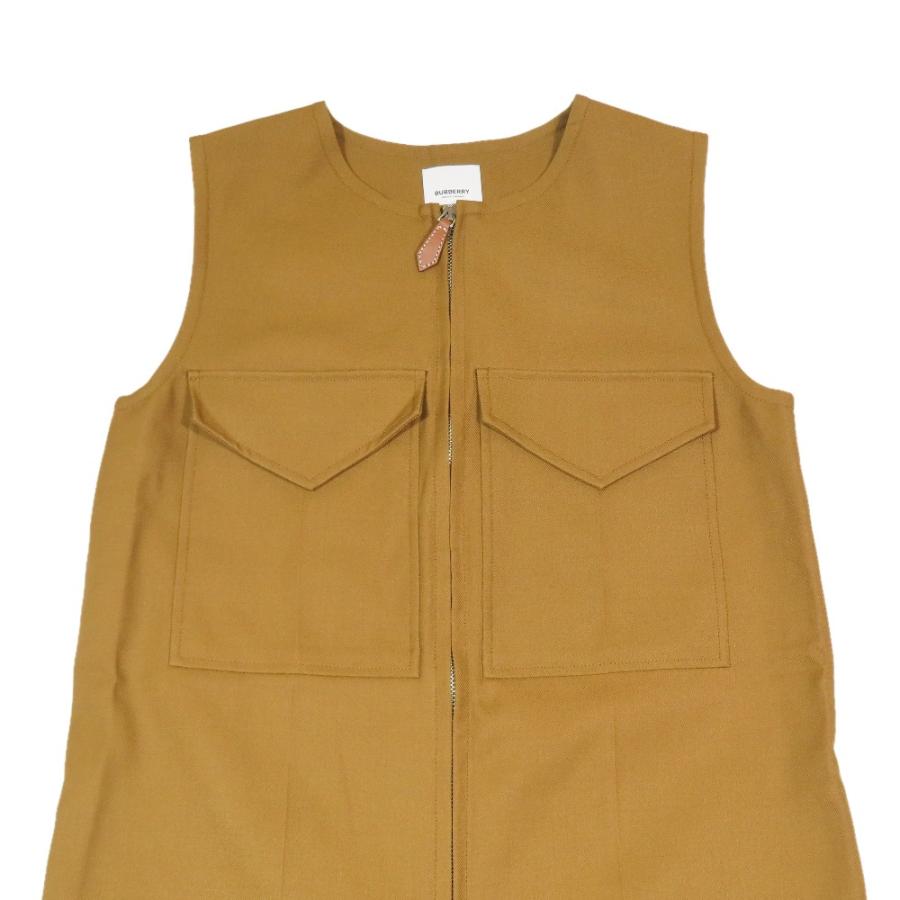 未使用 BURBERRY バーバリー ウール ジャンプスーツ サロペット ハーフジップ ノースリーブ ロング ワイドパンツ 38 ブラウン レディース 古着 中古 | BURBERRY | 03