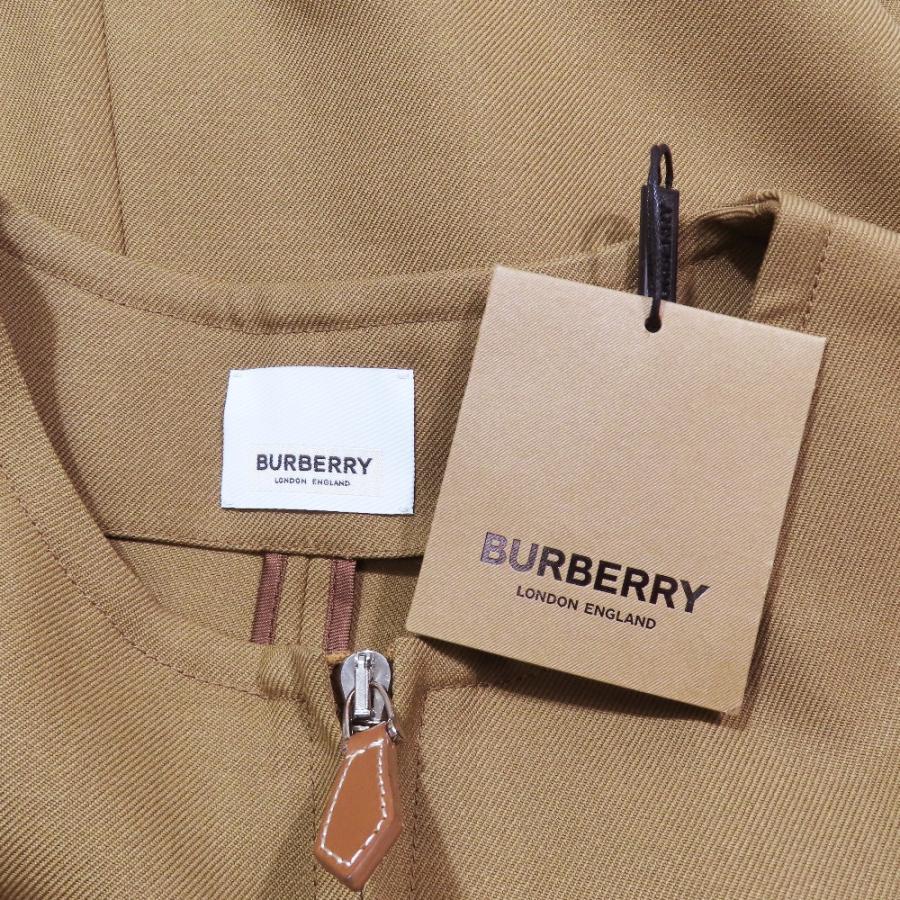 未使用 BURBERRY バーバリー ウール ジャンプスーツ サロペット ハーフジップ ノースリーブ ロング ワイドパンツ 38 ブラウン レディース 古着 中古 | BURBERRY | 04