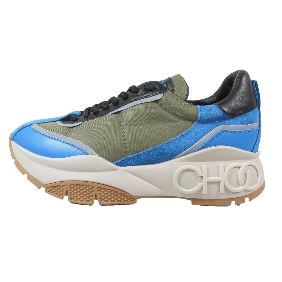 未使用 JIMMY CHOO ジミーチュウ チャンキースニーカー Raine ローカット ナイロン スエード 靴 シューズ ブルー カーキ 36 レディース 古着 中古 | JIMMY CHOO