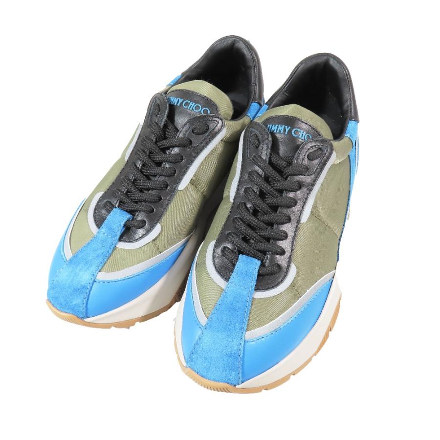 未使用 JIMMY CHOO ジミーチュウ チャンキースニーカー Raine ローカット ナイロン スエード 靴 シューズ ブルー カーキ 36 レディース 古着 中古 | JIMMY CHOO | 02