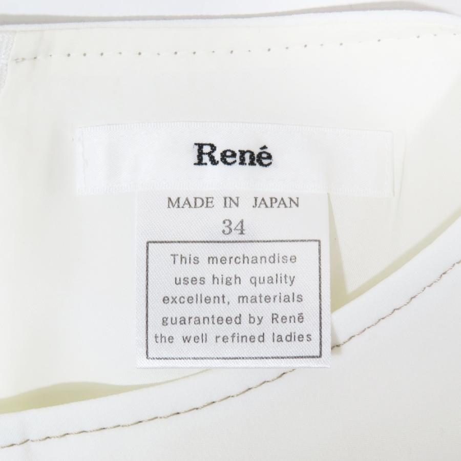 新品同様 20SS Rene ルネ ステッチ ワンピース ドレス 膝丈 フレア ノースリーブ パーティ 6016070 ホワイト 34 レディース 古着 中古 | Rene | 03