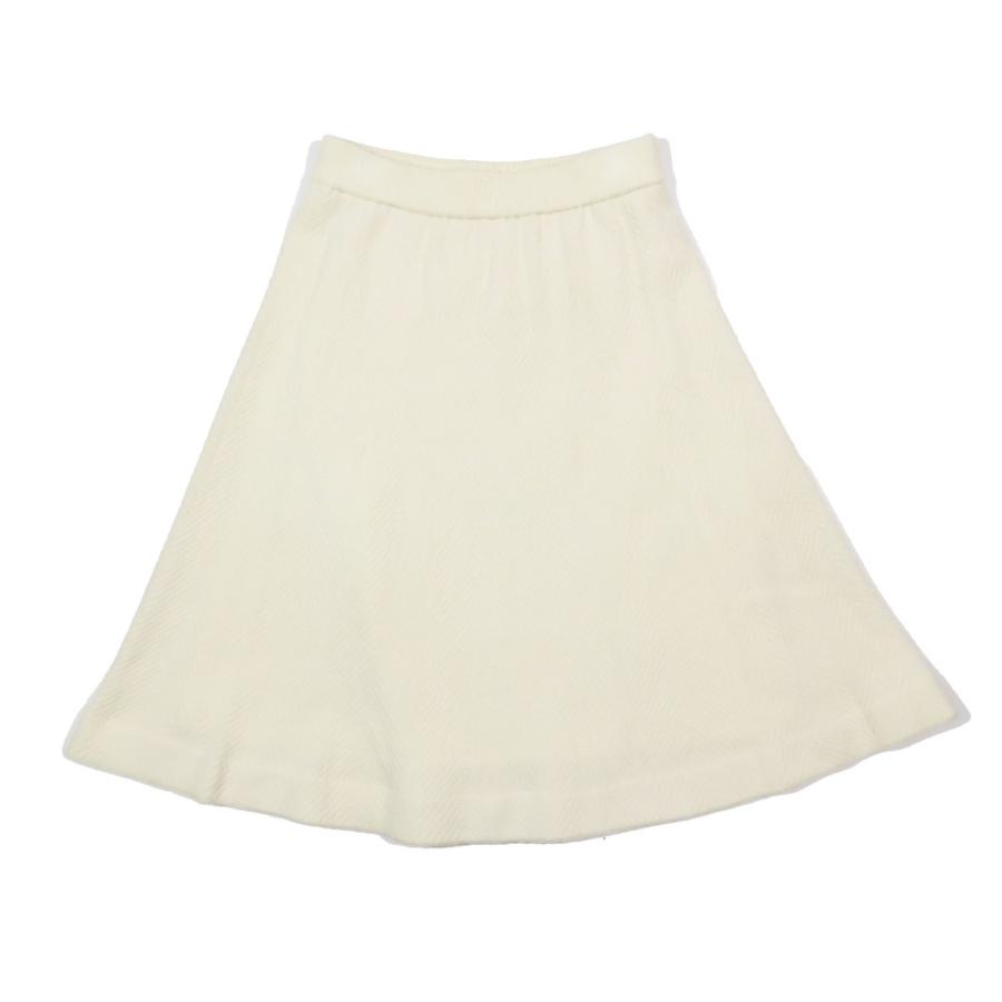 美品 Rene ルネ ホールガーメント リブニット ハーフ スカート フレア 膝丈 6232580 ベージュ 34 レディース 古着 中古 | Rene | 01