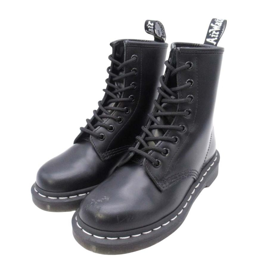 良品 DR. MARTENS ドクターマーチン 1460 ホワイトステッチ 8 ホールブーツ シューズ 靴 スムースレザー UK3/22.0 黒 ブラック レディース 古着 中古 | Dr.Martens | 01