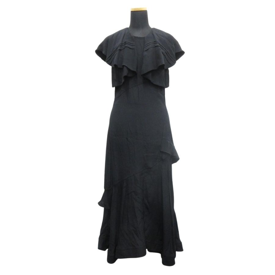 美品 3.1 phillip lim スリーワン フィリップリム フリル ロング ワンピース ドレス カットソー パーティ サイズ2 ブラック レディース 古着 中古 | 3.1 Phillip Lim