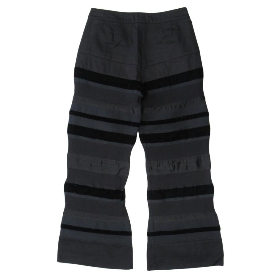 美品 JUNYA WATANABE ジュンヤワタナベ ギャルソン ベロア パッチワーク ワイド フレア パンツ 黒 ブラック レディース 古着 中古 | JUNYA WATANABE | 01