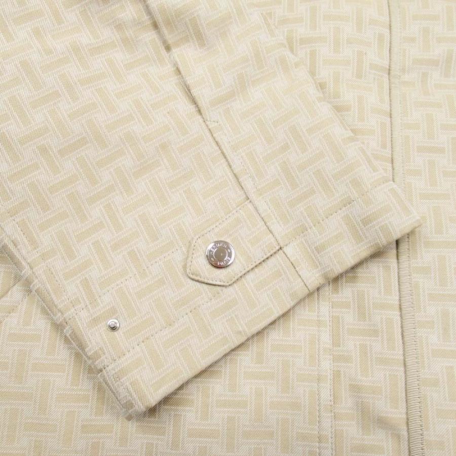 未使用 22aw HERMES エルメス MOSAIQUE Hモザイク ステンカラーコート キルティングライナー セリエボタン ジャケット 36 ベージュ レディース 古着 中古の画像