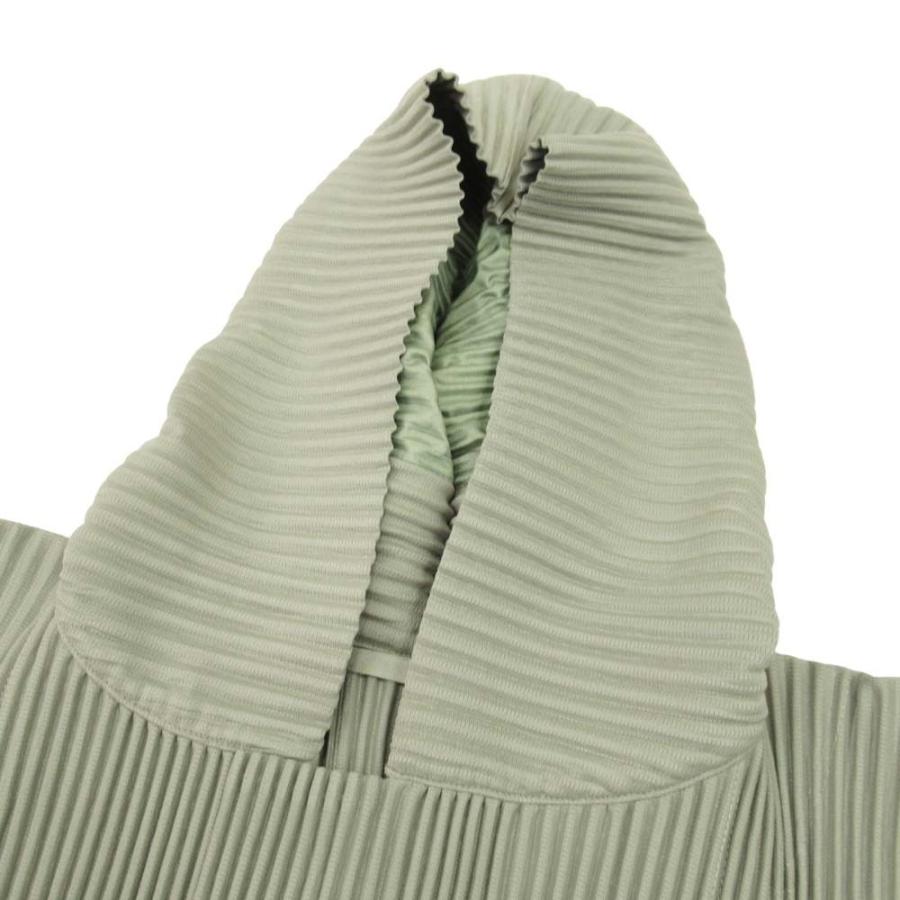 新品同様 22aw HOMME PLISSE ISSEY MIYAKE オムプリッセ イッセイミヤケ プリーツ フーデッド マント パーカー 羽織 3 グリーン HP23JL126 メンズ 古着 中古 USED HOMME PLISSE ISSEY MIYAKE 新品同様 22aw オムプリッセ イッセイ