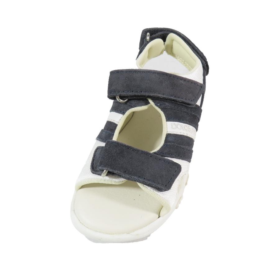 美品 DOLCE\u0026GABBANA ドルチェアンドガッバーナ キッズ 子供靴 スポーツサンダル ロゴ スエード 靴 シューズ 紺シルバー26 キッズ 古着 中古の画像