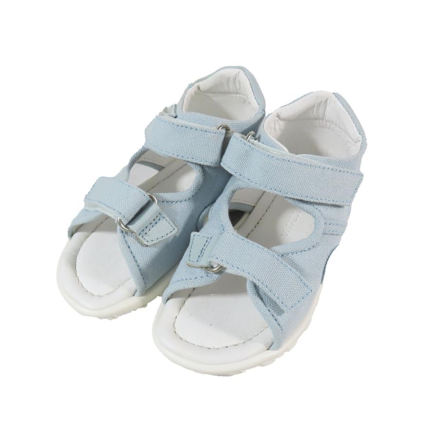 未使用 DOLCE\u0026GABBANA ドルチェアンドガッバーナ キッズ 子供靴 スポーツサンダル DGロゴ キャンバス シューズ 青系 26 キッズ 古着 中古の画像