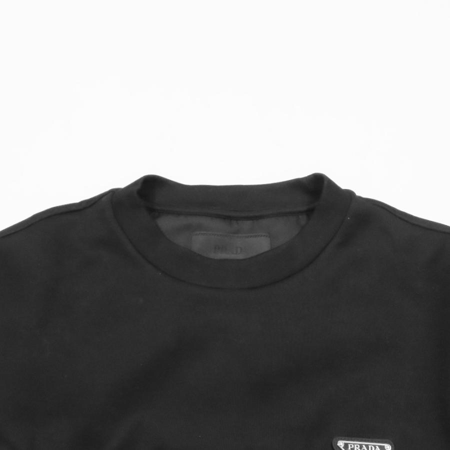 新品同様 22aw PRADA プラダ トライアングルロゴ スウェット 三角ロゴプレート トレーナー RE-NYLON ナイロン 切替 UJL30A XS ブラック メンズ 古着 中古の画像
