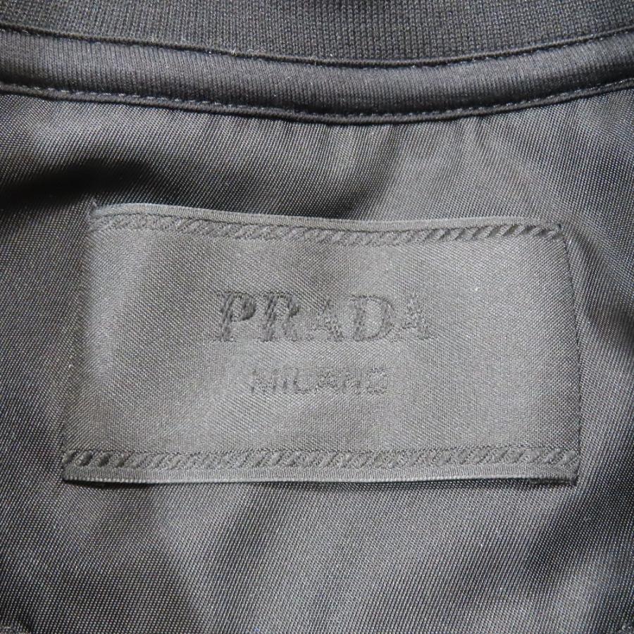 新品同様 22aw PRADA プラダ トライアングルロゴ スウェット 三角ロゴプレート トレーナー RE-NYLON ナイロン 切替 UJL30A XS ブラック メンズ 古着 中古の画像