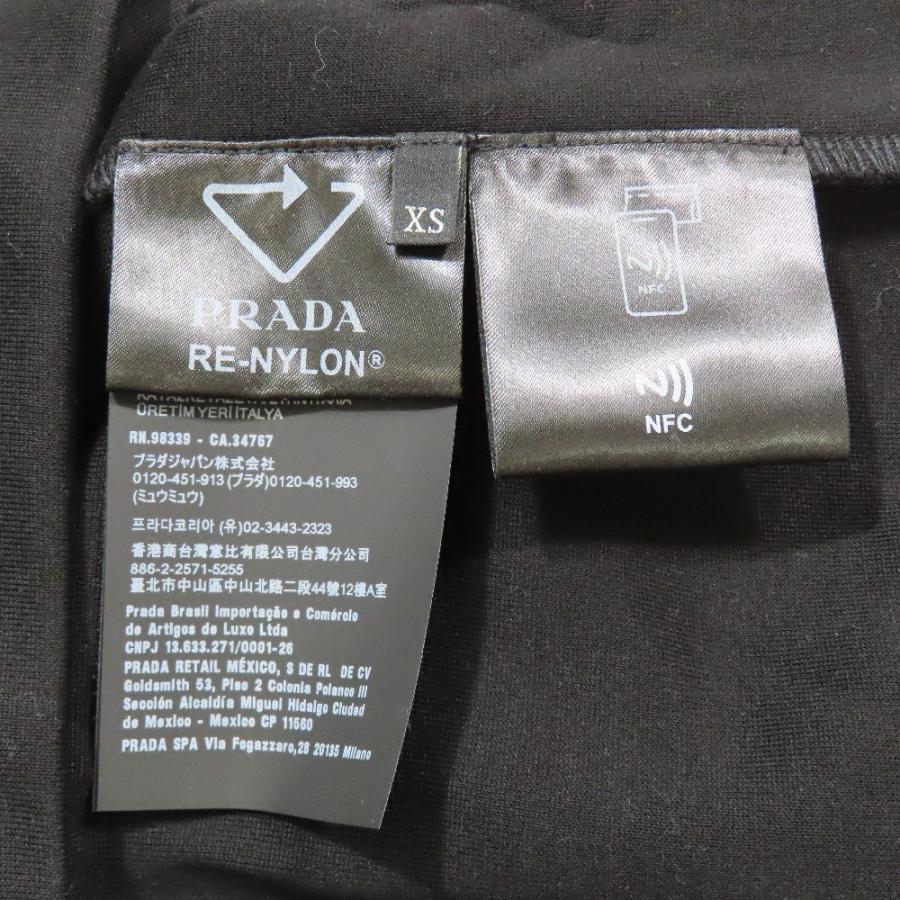 新品同様 22aw PRADA プラダ トライアングルロゴ スウェット 三角ロゴプレート トレーナー RE-NYLON ナイロン 切替 UJL30A XS ブラック メンズ 古着 中古の画像