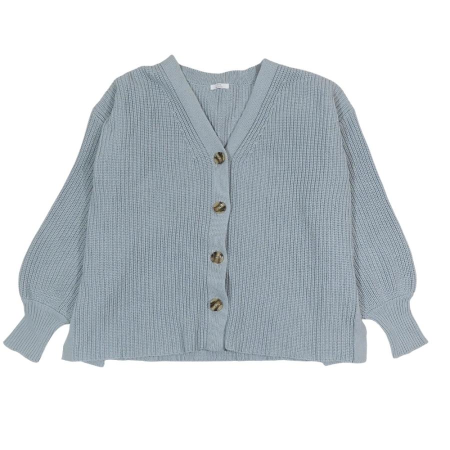 美品 URBAN RESEARCH アーバンリサーチ 長袖 リブ ニット ワイド カーディガン Vネック アウター F 青 ブルー レディース 古着 中古 | URBAN RESEARCH | 05