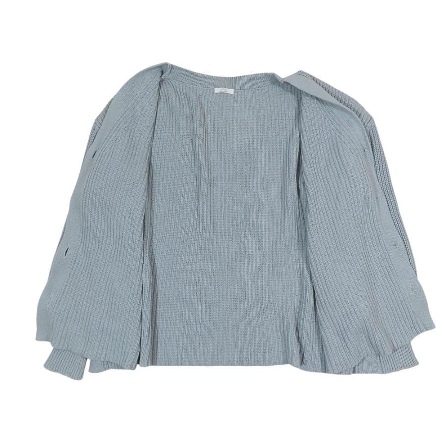 美品 URBAN RESEARCH アーバンリサーチ 長袖 リブ ニット ワイド カーディガン Vネック アウター F 青 ブルー レディース 古着 中古 | URBAN RESEARCH | 06