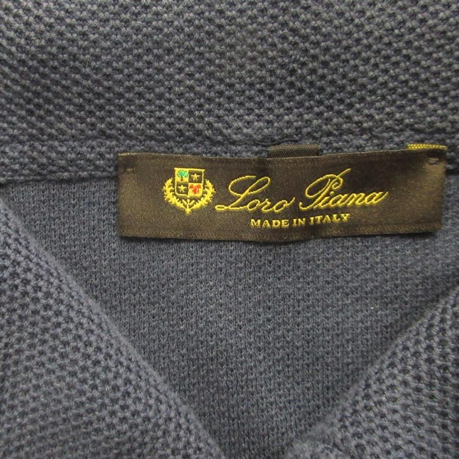 Loro Piana ロロピアーナ ロング ポロシャツ カットソー 長袖 無地 L ネイビー メンズ 古着 中古 | Loro Piana | 08