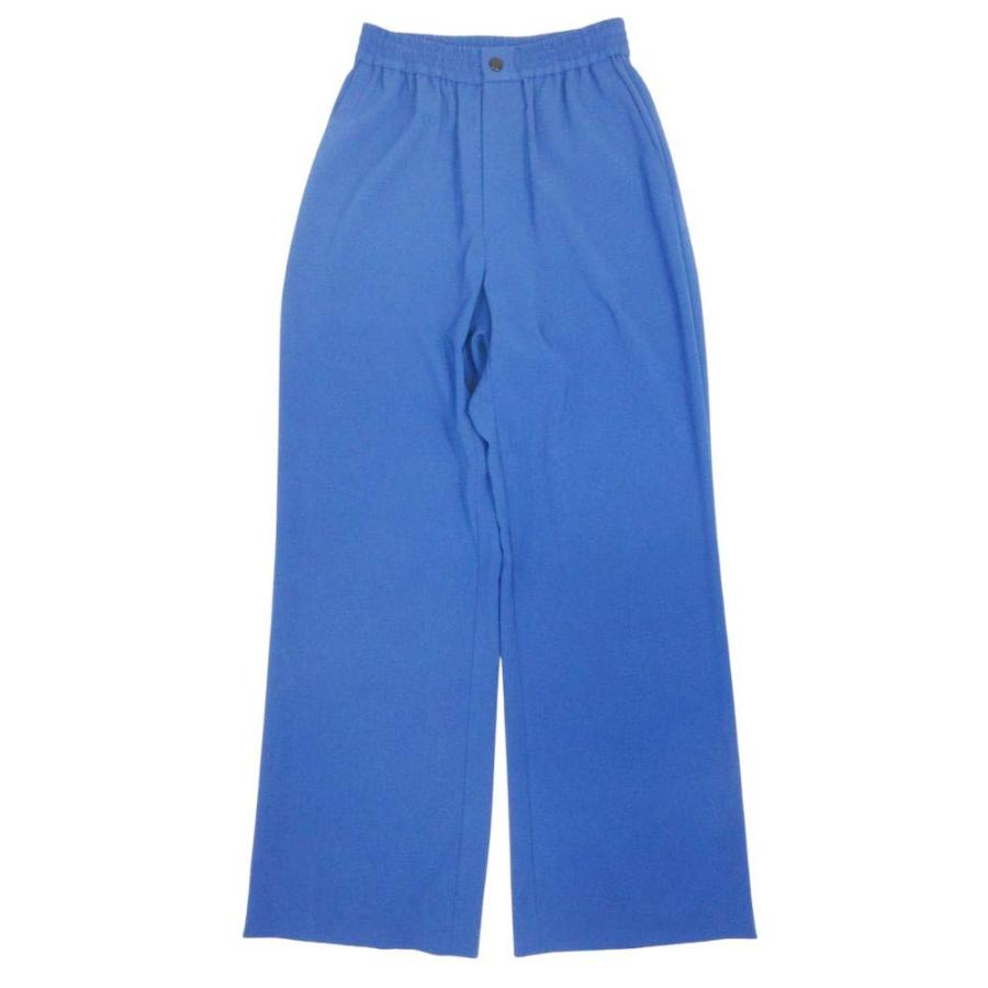 美品 20aw HYKE ハイク STRETCH WIDE LEG PANTS ストレッチ ワイド パンツ スラックス ボトムス ゴムウエスト 1 青 ブルー レディース 古着 中古 | HYKE