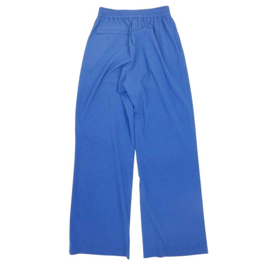 美品 20aw HYKE ハイク STRETCH WIDE LEG PANTS ストレッチ ワイド パンツ スラックス ボトムス ゴムウエスト 1 青 ブルー レディース 古着 中古 | HYKE | 01