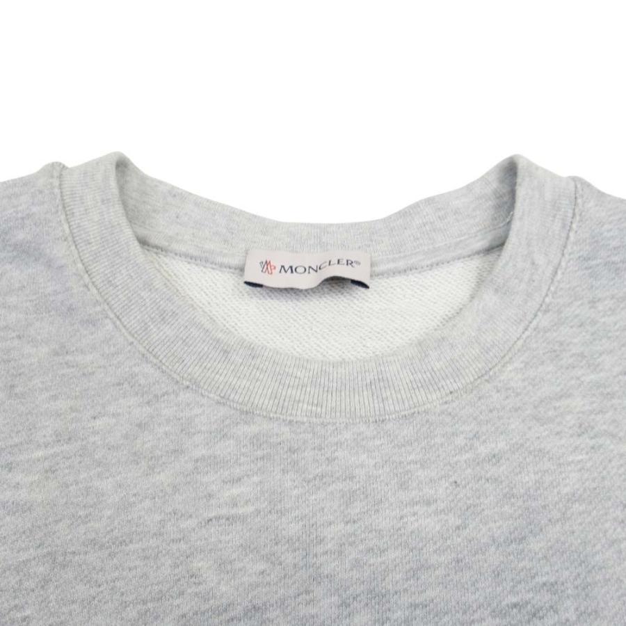 美品 20ss MONCLER モンクレール ロゴワッペン スウェットシャツ 裏毛 トレーナー クルーネック トップス カットソー M 杢グレー メンズ 古着 中古 | MONCLER | 04