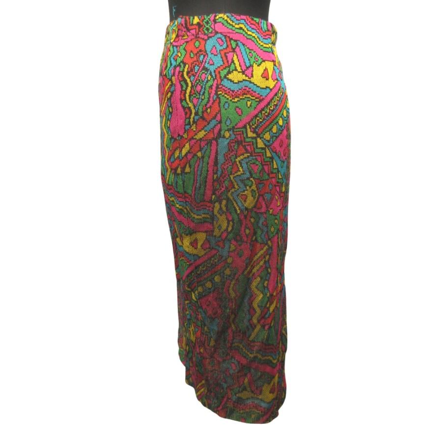 良品 MISSONI ミッソーニ 90's ニット セットアップ カットソー シャツ スカート 総柄 ヴィンテージ 42 マルチカラー レディース 古着 中古 | MISSONI | 04