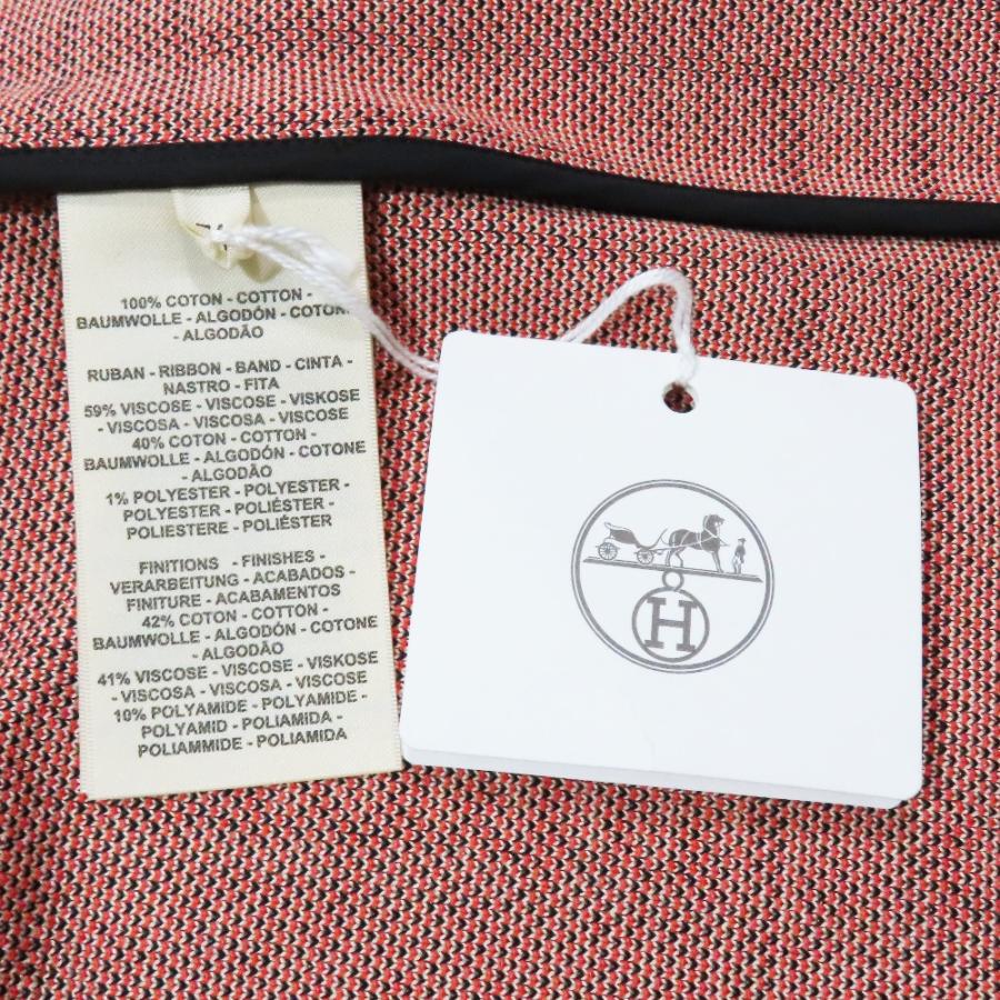 未使用 HERMES エルメス Tartan et Chaines Milano フロントジップ ノースリーブ ワンピース Aライン ロングジレ ベスト 34 レッド レディース 古着 中古の画像