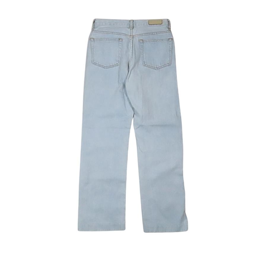 美品 THE SHISHIKUI シシクイ コットン デニム パンツ Gパン レザー ワッペン ロゴ 刻印 ボタン ボトムス 25 青 インディゴブルー レディース 古着 中古 |  | 01